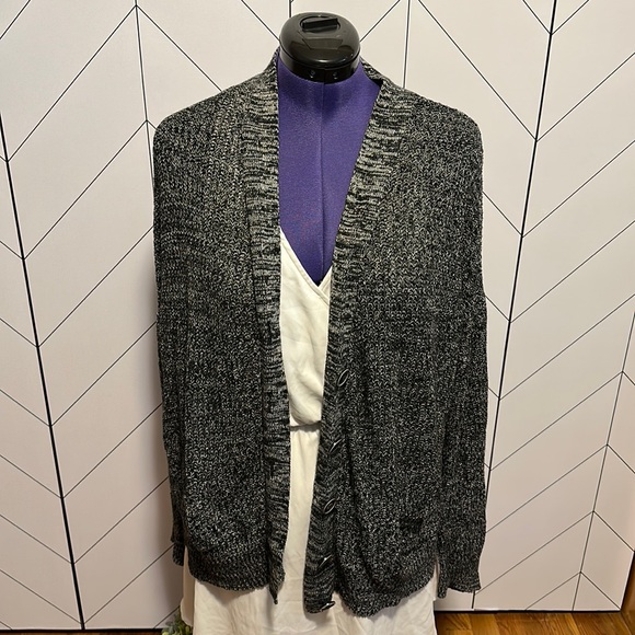 Wet Seal Button Front Longe Sleeve Dad Oversized Gray Cardi Cardigan Size large - Picture 1 of 9
